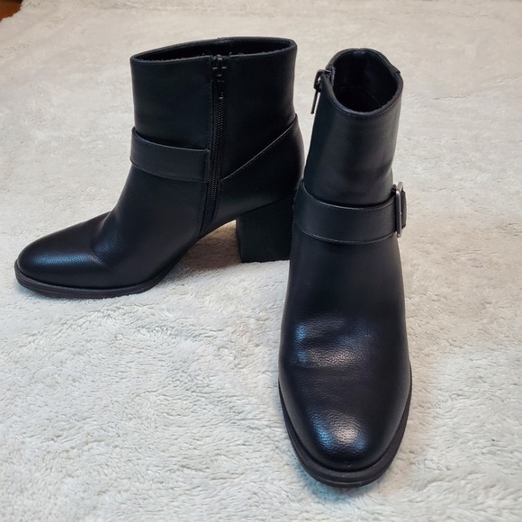 Soul Naturalizer Black Office Dressy Occasion Side Zipper Heeled Ankle Boots 7.5 - Picture 1 of 10